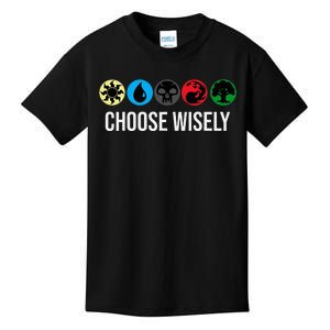 M.A.N.A Symbols Gathering Magic Choose Wisely Blue Red Green Kids T-Shirt