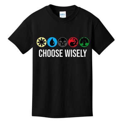 M.A.N.A Symbols Gathering Magic Choose Wisely Blue Red Green Kids T-Shirt