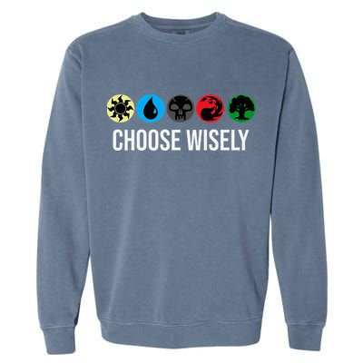 M.A.N.A Symbols Gathering Magic Choose Wisely Blue Red Green Garment-Dyed Sweatshirt