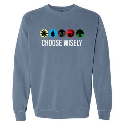 M.A.N.A Symbols Gathering Magic Choose Wisely Blue Red Green Garment-Dyed Sweatshirt