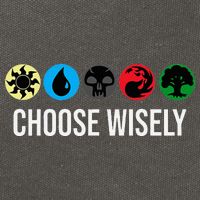 M.A.N.A Symbols Gathering Magic Choose Wisely Blue Red Green Cotton Canvas Backpack