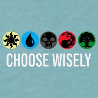 M.A.N.A Symbols Gathering Magic Choose Wisely Blue Red Green Sueded Cloud Jersey T-Shirt