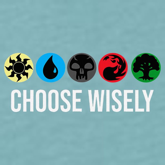 M.A.N.A Symbols Gathering Magic Choose Wisely Blue Red Green Sueded Cloud Jersey T-Shirt