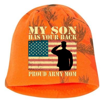 My Son Has Your Back Proud Army Mom Military Mother Funny Gift Kati - Camo Knit Beanie