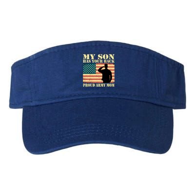 My Son Has Your Back Proud Army Mom Military Mother Funny Gift Valucap Bio-Washed Visor