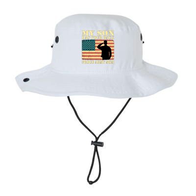 My Son Has Your Back Proud Army Mom Military Mother Funny Gift Legacy Cool Fit Booney Bucket Hat