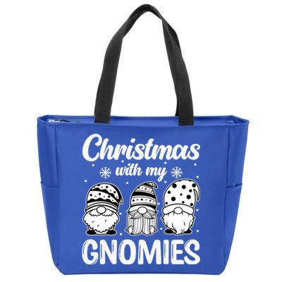 Merry Santa Hat Christmas With My Gnomies Gift Zip Tote Bag