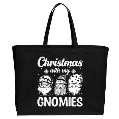 Merry Santa Hat Christmas With My Gnomies Gift Cotton Canvas Jumbo Tote