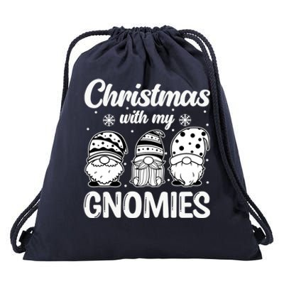 Merry Santa Hat Christmas With My Gnomies Gift Drawstring Bag