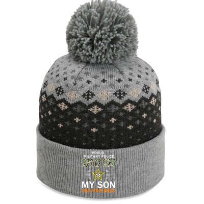 My Son Has Your Backgiftproud Mp Military Police Mom Army Gift The Baniff Cuffed Pom Beanie