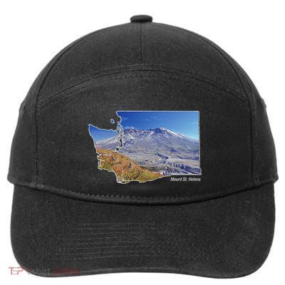 Mount St. Helens Map Washington Volcano 7-Panel Snapback Hat