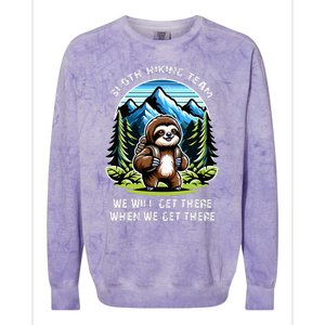 Mountain Sloth Hiking Team Hiking Colorblast Crewneck Sweatshirt