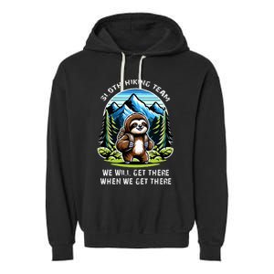 Mountain Sloth Hiking Team Hiking Garment-Dyed Fleece Hoodie