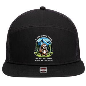 Mountain Sloth Hiking Team Hiking 7 Panel Mesh Trucker Snapback Hat