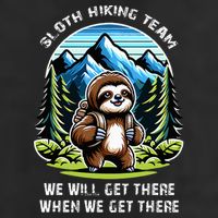 Mountain Sloth Hiking Team Hiking 7 Panel Mesh Trucker Snapback Hat