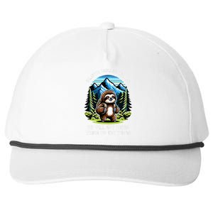 Mountain Sloth Hiking Team Hiking Snapback Five-Panel Rope Hat