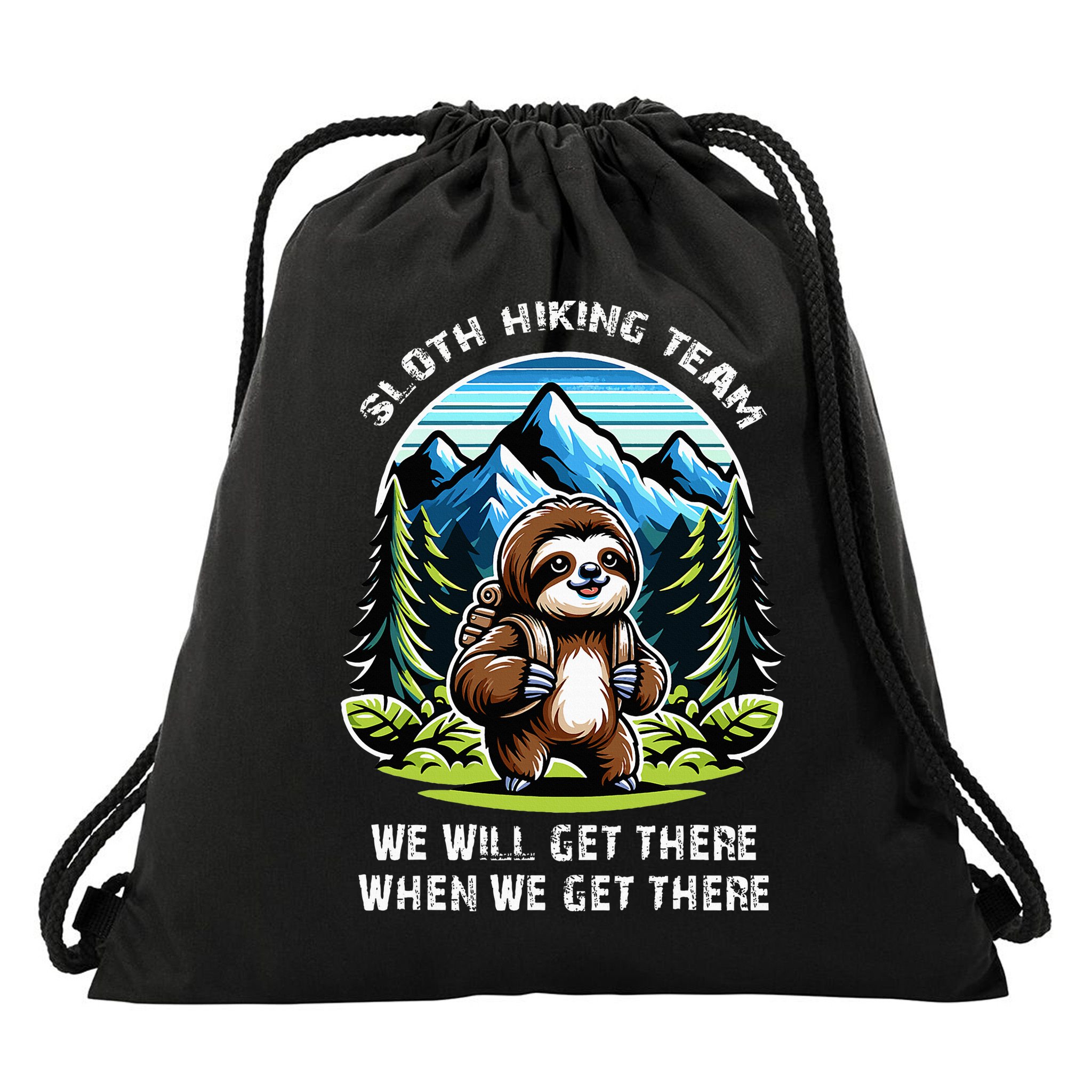 Mountain Sloth Hiking Team Hiking Drawstring Bag