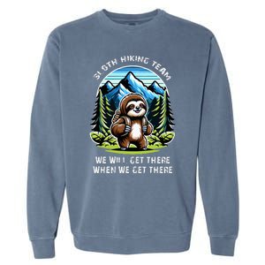 Mountain Sloth Hiking Team Hiking Garment-Dyed Sweatshirt