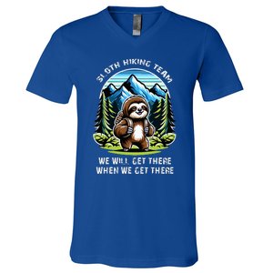 Mountain Sloth Hiking Team Hiking V-Neck T-Shirt