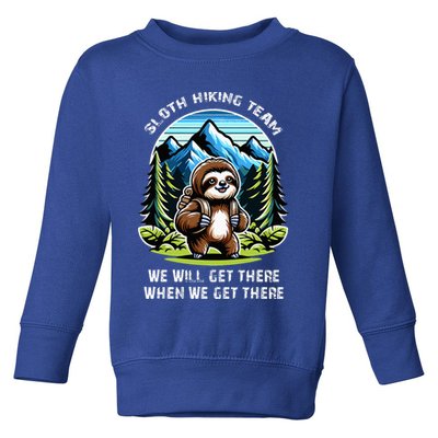 Mountain Sloth Hiking Team Hiking Toddler Sweatshirt
