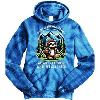 Mountain Sloth Hiking Team Hiking Tie Dye Hoodie