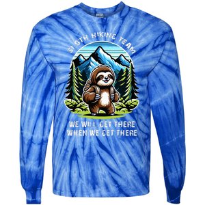 Mountain Sloth Hiking Team Hiking Tie-Dye Long Sleeve Shirt