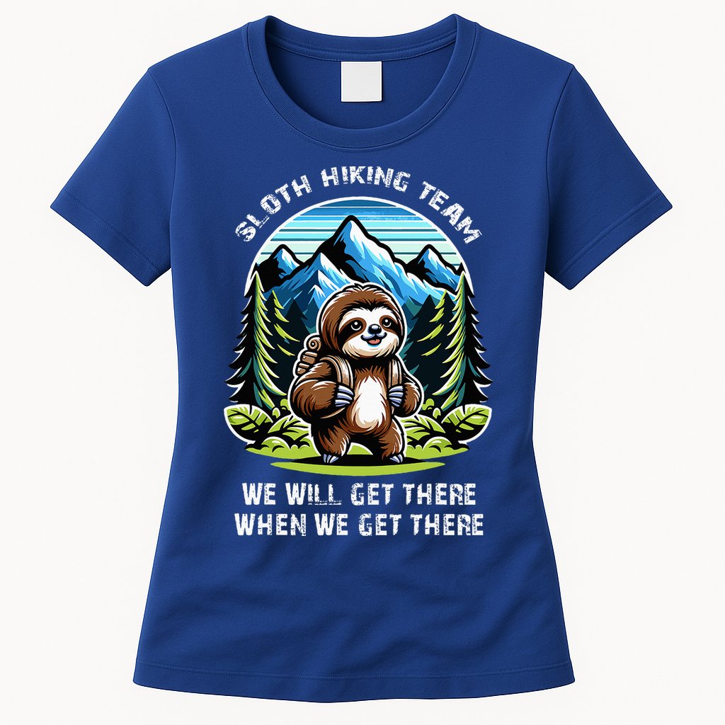 Mountain Sloth Hiking Team Hiking Womens T-Shirt