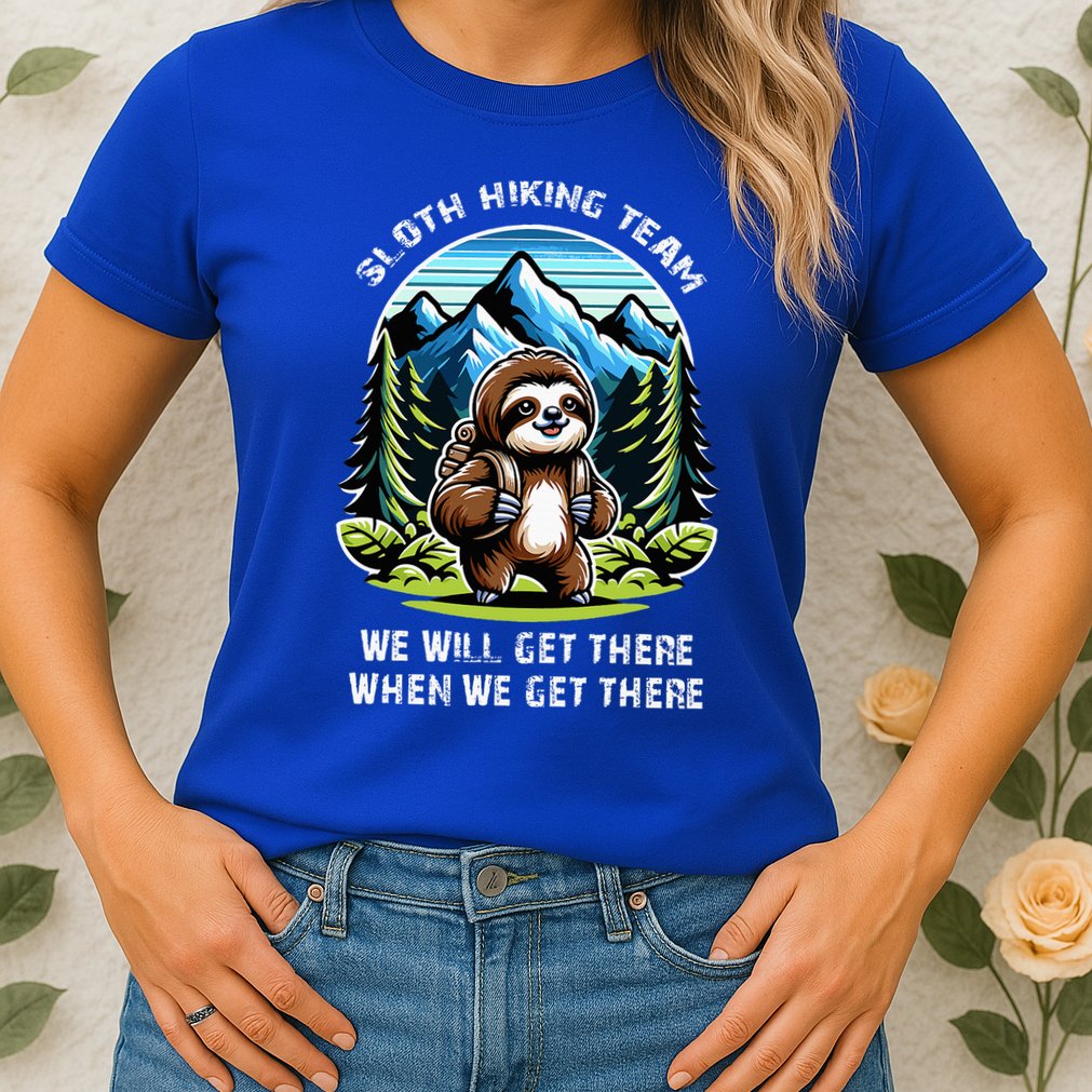 Mountain Sloth Hiking Team Hiking Womens T-Shirt