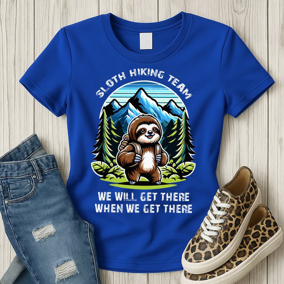Mountain Sloth Hiking Team Hiking Womens T-Shirt
