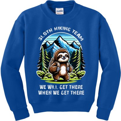 Mountain Sloth Hiking Team Hiking Kids Sweatshirt