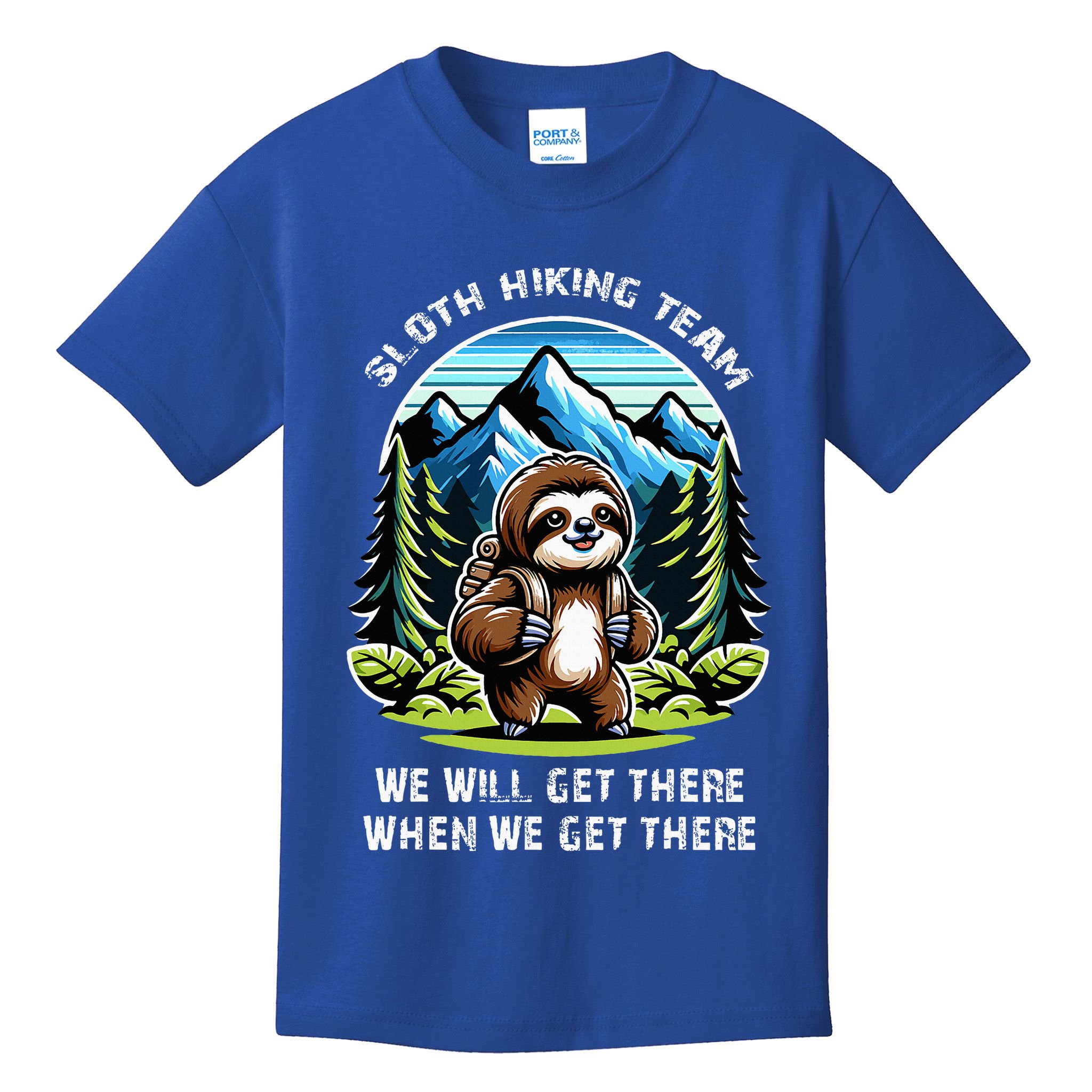 Mountain Sloth Hiking Team Hiking Kids T-Shirt
