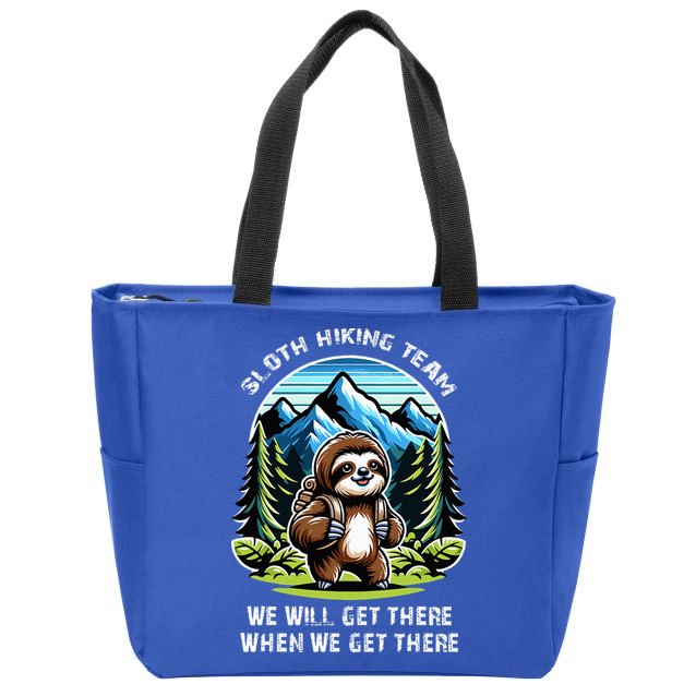 Mountain Sloth Hiking Team Hiking Zip Tote Bag