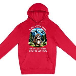 Mountain Sloth Hiking Team Hiking Premium Pullover Hoodie