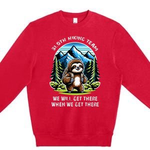 Mountain Sloth Hiking Team Hiking Premium Crewneck Sweatshirt