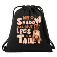 My Shadow Has Four Legs And A Tail American Bulldog Dog Drawstring Bag