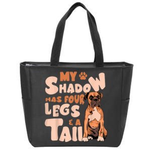 My Shadow Has Four Legs And A Tail American Bulldog Dog Zip Tote Bag