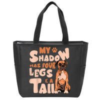 My Shadow Has Four Legs And A Tail American Bulldog Dog Zip Tote Bag