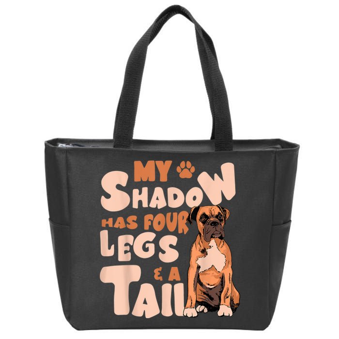 My Shadow Has Four Legs And A Tail American Bulldog Dog Zip Tote Bag