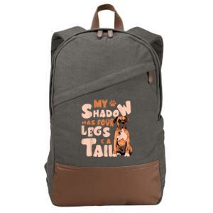 My Shadow Has Four Legs And A Tail American Bulldog Dog Cotton Canvas Backpack