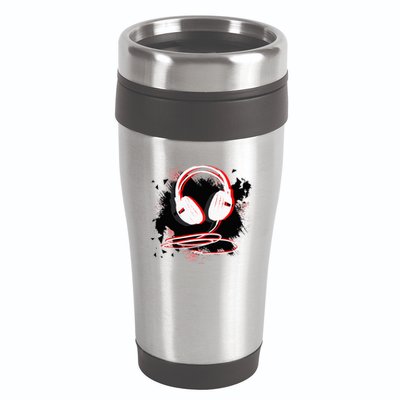 Music Sound Headphones Funny Gift For Dj Musician 16oz Travel Tumbler