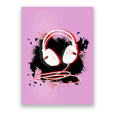Music Sound Headphones Funny Gift For Dj Musician Poster