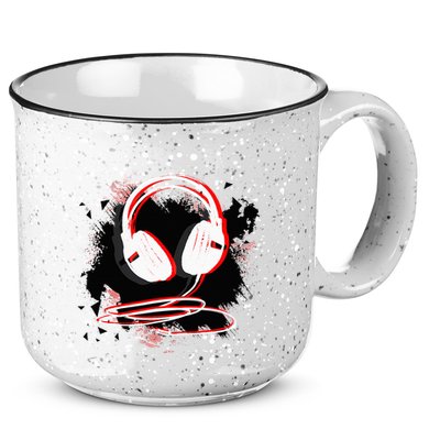 Music Sound Headphones Funny Gift For Dj Musician 15oz Campfire Ceramic Mug