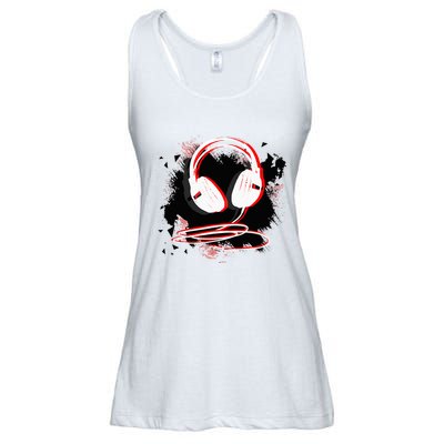 Music Sound Headphones Funny Gift For Dj Musician Ladies Essential Flowy Tank