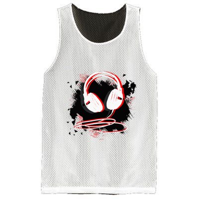Music Sound Headphones Funny Gift For Dj Musician Mesh Reversible Basketball Jersey Tank