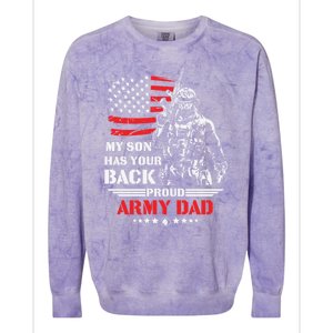 My Son Has Your Back Proud Army Dad Military Family Father Cute Gift Colorblast Crewneck Sweatshirt