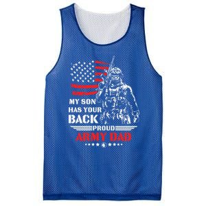 My Son Has Your Back Proud Army Dad Military Family Father Cute Gift Mesh Reversible Basketball Jersey Tank