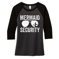 Mermaid Security Halloween Costume Women's Tri-Blend 3/4-Sleeve Raglan Shirt