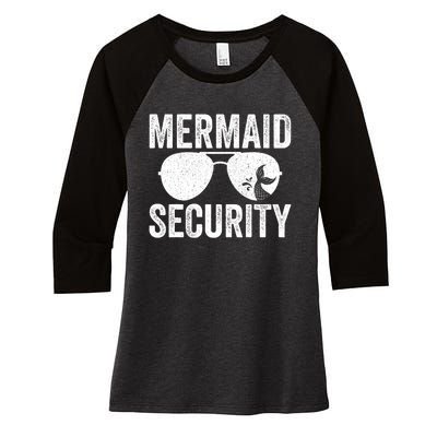 Mermaid Security Halloween Costume Women's Tri-Blend 3/4-Sleeve Raglan Shirt