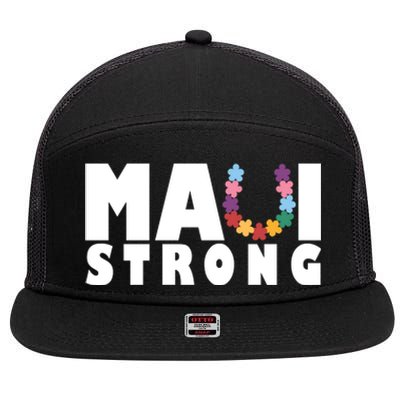 Maui Strong Hawaii Relief Awareness 7 Panel Mesh Trucker Snapback Hat