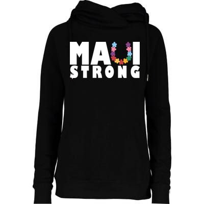 Maui Strong Hawaii Relief Awareness Womens Funnel Neck Pullover Hood